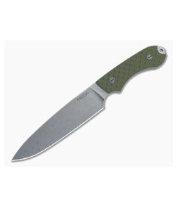 Bradford Knives Guardian6 OD Green Flat Grind Stonewash 3V