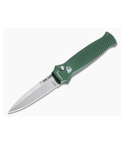 Piranha P6 Bodyguard Stonewashed S30V Green Button Lock Automatic