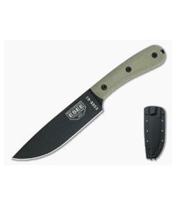 ESEE 6HM-K Black Plain Edge Rounded Handle Kydex Sheath