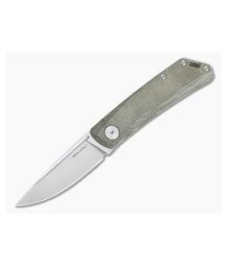 Real Steel Luna Green Canvas Micarta S35VN Slip Joint Folding Knife 7006