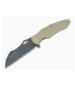 WE Knife Co 701C Flipper Tan G10 Black Stonewash D2