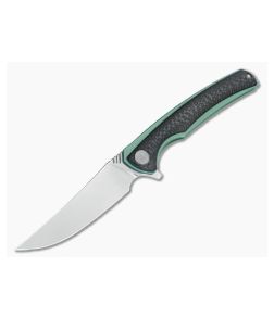 WE Knife Co 704CF-C Flipper Green Ti Rubbed Satin M390