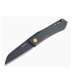 Real Steel Solis Sheepsfoot Black N690 Gold/Black Titanium Slip Joint Folder 7063G