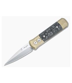 Protech Godson Limited Satin 154CM Stonewashed Bronze Al Camo Fat Carbon Automatic 7114-CAMO