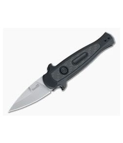 Kershaw Launch 12CA California Legal Stiletto Stonewashed Carbon Fiber Inlaid Black Automatic Knife 7130