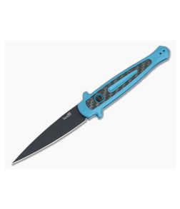 Kershaw Launch 8 Automatic Knife Teal Aluminum Carbon Fiber Inlay Black CPM-154 Stiletto 7150TEALBLK