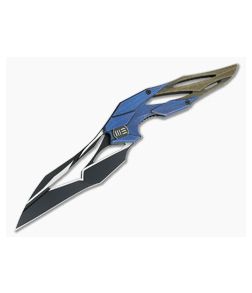 WE Knives 719A Eschaton Isham Flipper Blue Bronze Stonewash Titanium Two Tone M390