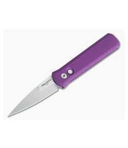 Protech Knives Godson 721 Satin Plain Edge Solid Purple Aluminum