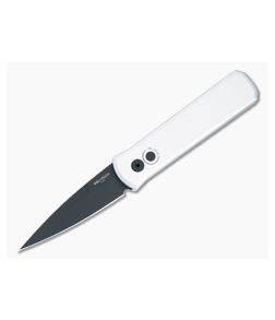 Protech Godson Silver Aluminum Automatic Knife Black Blade 721-SILVER