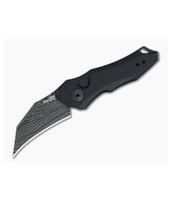 Kershaw Launch 10 Automatic Black Aluminum Handle Hawkbill Damascus Blade 7350DAM