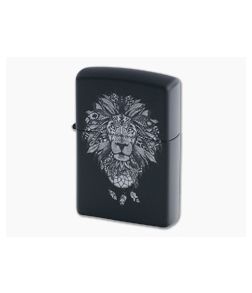 Zippo Lighter Aztec Lion Matte Black Windproof Lighter 77418