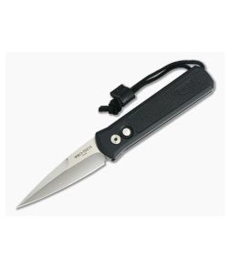 Protech Godson Custom Greg Stevens Design Leather Inlay Irie Mirror Blade Black Automatic Knife 7GSD-10