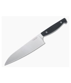 Bradford Knives 8" Chef Stonewashed M390 Micro Textured Black G10 Kitchen Knife