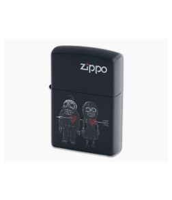 Zippo Lighter Never Leave You Love Skeletons Matte Black Windproof Lighter 80767