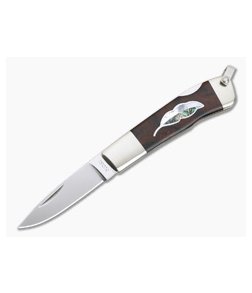 Moki Knives Leaf Ironwood Pearl Abalone Inlaid Lock Back Folder 810IL