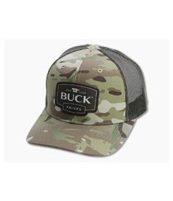 Buck Knives Logo Patch Multicam Mesh Back Trucker Hat 89146
