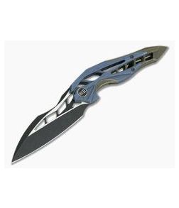 WE Knives Arrakis Isham 906B Flipper Blue Bronze Titanium Black Stonewash M390