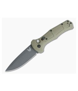 Benchmade Claymore Black Plain Edge CPM-D2 Foliage Green Grivory Automatic 9070BK-1