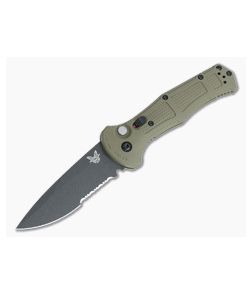 Benchmade 9070SBK-1 Claymore Cobalt Black Serrated CPM-D2 Ranger Green Grivory Tactical Automatic