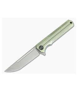 WE Knives 909A Syncro Green Titanium Integral Flipper Stonewashed S35VN