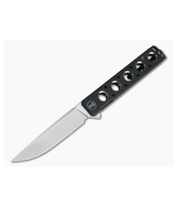 WE Knives Zinker Miscreant Satin S35VN Black with Gold Holes Frame Lock Flipper 913A