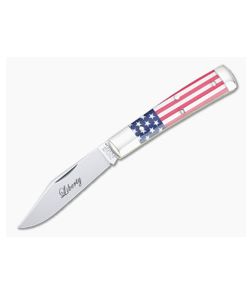 Tidioute Cutlery #94 Liberty Blem A Clip Point Jack Flag Acrylic Slip Joint 941121