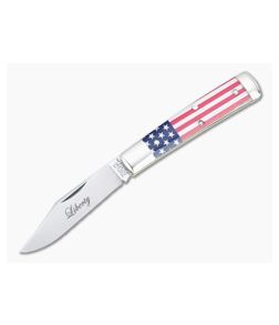 Tidioute Cutlery #94 Liberty Blem B Clip Point Jack Flag Acrylic Slip Joint 941121