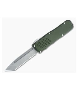 Guardian Tactical Recon-035 Stonewashed Part Serrated Elmax Tanto OD Green OTF Automatic 98522