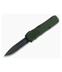 Guardian Tactical Recon-035 OTF OD Green Handle Dark Stonewash Serrated S/E Elmax Blade 98612