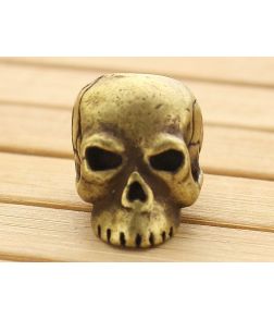 Schmuckatelli Classic Skull Bead Roman Brass Oxidized Pewter