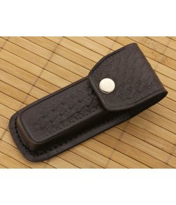 Leather Belt Pouch 5" Black