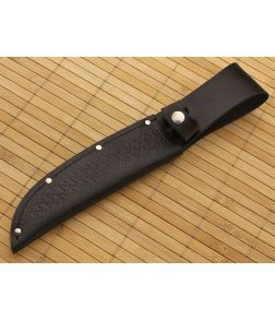 Leather Fixed Blade Knife Sheath 6" Black
