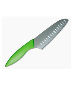 KAI My First Knife 5.25" Serrated Chef's Knife Satin Blade Green Polypropylene Handle AB5090