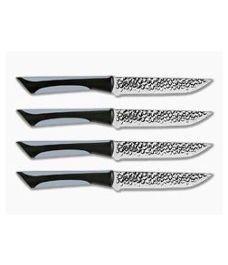 KAI Luna 4 Piece Steak Knife Set Black & Gray Soft-Grip Handles AB7075