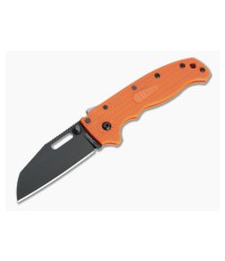 Demko Knives AD20.5 Sharksfoot Black DLC Plain Edge Orange FRN Shark Lock Folder