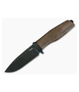 LionSteel Acha Natural Burlap Micarta Black M390