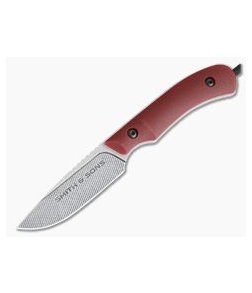 Smith & Sons Axiom Ruby G10 White Liners AEB-L EDC Fixed Blade