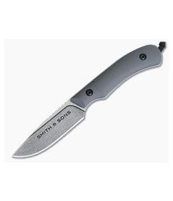 Smith & Sons Axiom Charcoal Gray G10 Blue Liners AEB-L EDC Fixed Blade