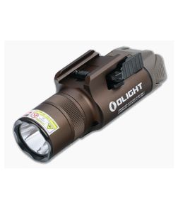 Olight Baldr Pro R Rechargeable Tactical Light Desert Tan Aluminum 1350 Lumens Max with Green Laser