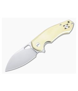 GiantMouse ACE Biblio Brass Satin M390 Liner Lock Flipper