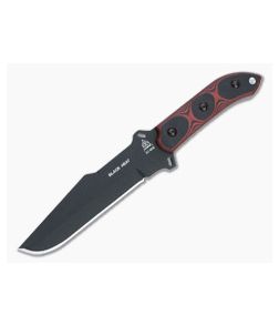 TOPS Black Heat Black 1095 Red and Black G10 Tactical Fixed Blade BLKHT-01