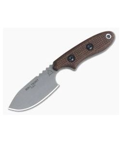 TOPS Bull Trout Brown Burlap Micarta 154CM EDC Fixed Blade BLTT-01