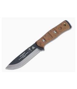 TOPS B.O.B. Fieldcraft Black 1095 Rocky Mountain Tread Tan Micarta Fixed Blade Knife BROS-01RMT