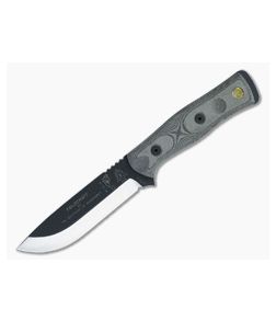 TOPS B.O.B. Fieldcraft Knife Black Linen Micarta