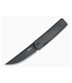 Reate Knives Bushido Carbon Fiber Black PVD M390 Kwaiken Front Flipper