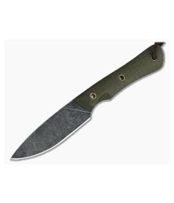 Smith & Sons Brave Darkened D2 OD Green Micarta Every Day Carry Fixed Blade