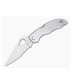 Byrd Harrier 2 Stainless Steel Satin Partially Serrated Folder BY01PS2