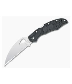 Byrd Cara Cara 2 Wharncliffe Lightweight Black FRN Satin Serrated Folder BY03SBKWC2