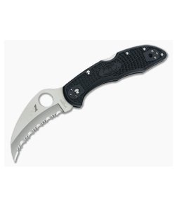 Spyderco Tasman Salt 2 Serrated H1 Black FRN Back Lock Folder C106SBK2