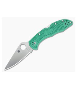 Spyderco Delica 4 Flat Ground VG10 Green FRN C11FPGR